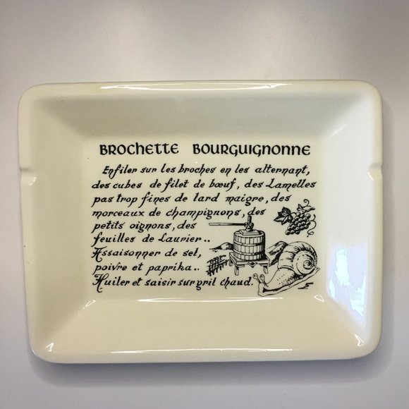 Vintage GIEN FRANCE "Les Brochettes" Skewers Kebab Serving Dishes Plates - Picture 8 of 16